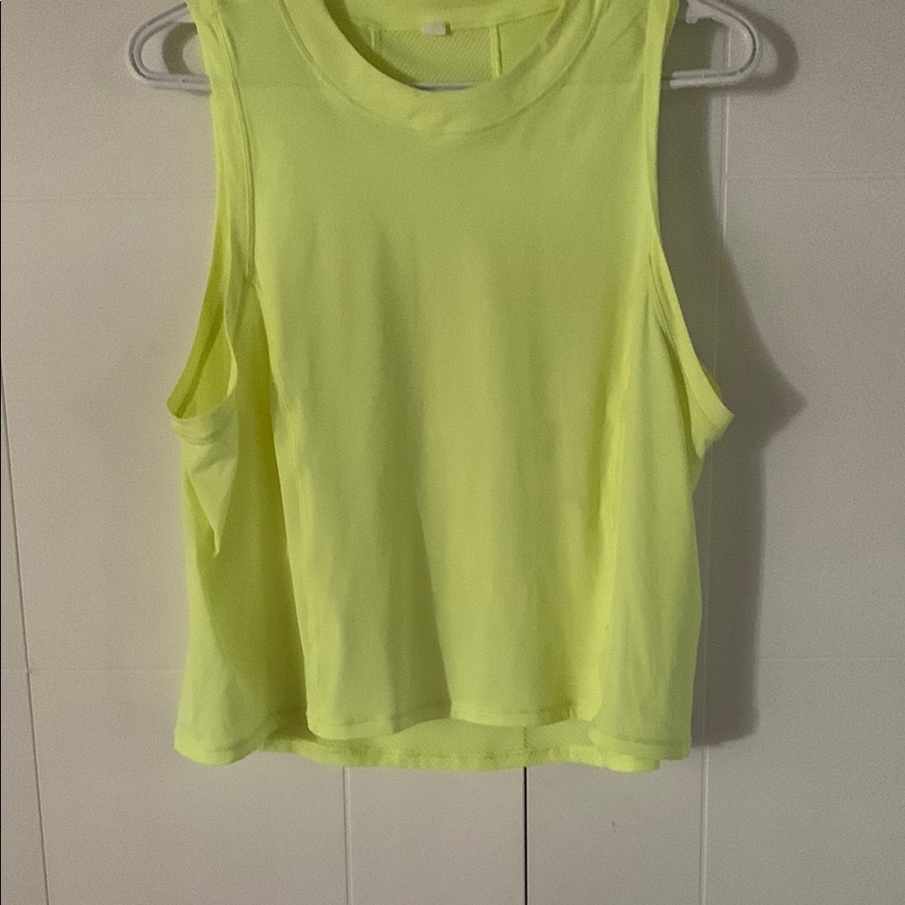 Lululemon Neon Yellow Sleeveless crop exercise top